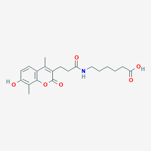 6-{[3-(7-hydroxy-4,8-dimethyl-2-oxo-2H-chromen-3-yl)propanoyl]amino}hexanoic acid