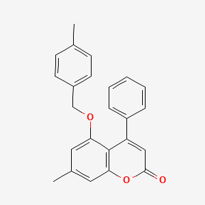 molecular formula C24H20O3 B14957606 7-methyl-5-[(4-methylbenzyl)oxy]-4-phenyl-2H-chromen-2-one 