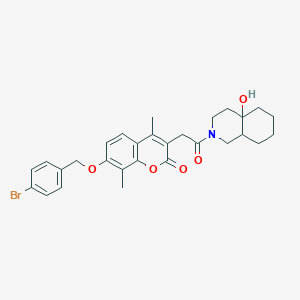 molecular formula C29H32BrNO5 B14957656 7-[(4-bromobenzyl)oxy]-3-[2-(4a-hydroxyoctahydroisoquinolin-2(1H)-yl)-2-oxoethyl]-4,8-dimethyl-2H-chromen-2-one 