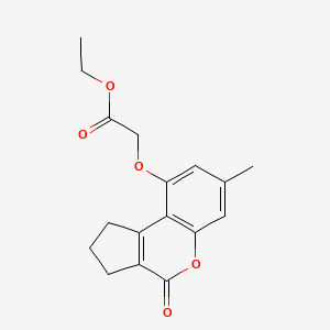 molecular formula C17H18O5 B14957671 Ethyl [(7-methyl-4-oxo-1,2,3,4-tetrahydrocyclopenta[c]chromen-9-yl)oxy]acetate 