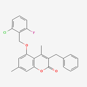 3-benzyl-5-[(2-chloro-6-fluorobenzyl)oxy]-4,7-dimethyl-2H-chromen-2-one