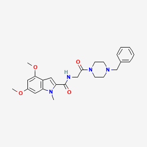 molecular formula C25H30N4O4 B14957689 N~2~-[2-(4-benzylpiperazino)-2-oxoethyl]-4,6-dimethoxy-1-methyl-1H-indole-2-carboxamide 