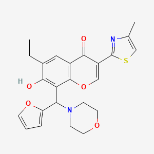 6-ethyl-8-[furan-2-yl(morpholin-4-yl)methyl]-7-hydroxy-3-(4-methyl-1,3-thiazol-2-yl)-4H-chromen-4-one