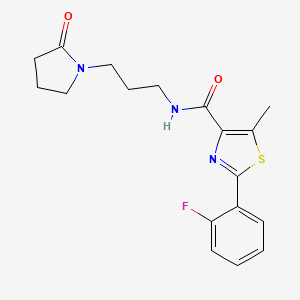 2-(2-fluorophenyl)-5-methyl-N-[3-(2-oxopyrrolidin-1-yl)propyl]-1,3-thiazole-4-carboxamide