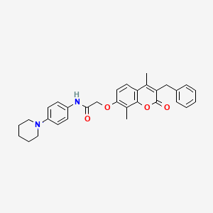 2-[(3-benzyl-4,8-dimethyl-2-oxo-2H-chromen-7-yl)oxy]-N-[4-(piperidin-1-yl)phenyl]acetamide