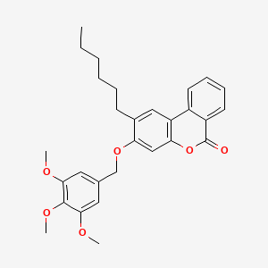 molecular formula C29H32O6 B14957755 2-hexyl-3-[(3,4,5-trimethoxybenzyl)oxy]-6H-benzo[c]chromen-6-one 