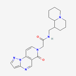 molecular formula C21H26N6O2 B14957757 N-(octahydro-2H-quinolizin-1-ylmethyl)-2-(6-oxopyrazolo[1,5-a]pyrido[3,4-e]pyrimidin-7(6H)-yl)acetamide 