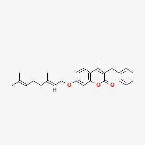 3-benzyl-7-{[(2E)-3,7-dimethylocta-2,6-dien-1-yl]oxy}-4-methyl-2H-chromen-2-one