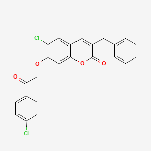 3-benzyl-6-chloro-7-[2-(4-chlorophenyl)-2-oxoethoxy]-4-methyl-2H-chromen-2-one