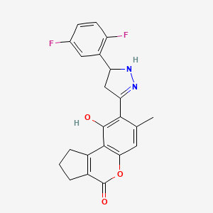 8-[5-(2,5-difluorophenyl)-4,5-dihydro-1H-pyrazol-3-yl]-9-hydroxy-7-methyl-2,3-dihydrocyclopenta[c]chromen-4(1H)-one