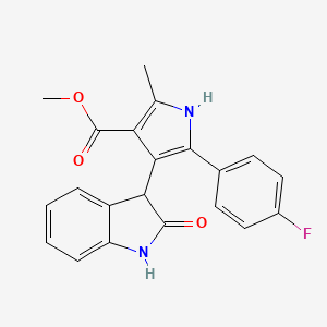 methyl 5-(4-fluorophenyl)-2-methyl-4-(2-oxo-2,3-dihydro-1H-indol-3-yl)-1H-pyrrole-3-carboxylate