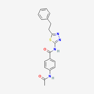 molecular formula C19H18N4O2S B14957810 4-(acetylamino)-N-[5-(2-phenylethyl)-1,3,4-thiadiazol-2-yl]benzamide 