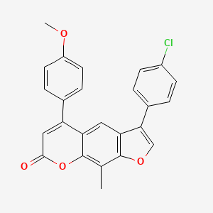 molecular formula C25H17ClO4 B14957811 3-(4-chlorophenyl)-5-(4-methoxyphenyl)-9-methyl-7H-furo[3,2-g]chromen-7-one 