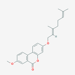 molecular formula C24H26O4 B14957818 3-{[(2E)-3,7-dimethylocta-2,6-dien-1-yl]oxy}-8-methoxy-6H-benzo[c]chromen-6-one 