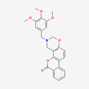 molecular formula C25H23NO6 B14957844 3-(3,4,5-trimethoxybenzyl)-3,4-dihydro-2H,6H-benzo[3,4]chromeno[8,7-e][1,3]oxazin-6-one 