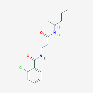 2-chloro-N-[3-oxo-3-(pentan-2-ylamino)propyl]benzamide