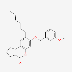 molecular formula C26H30O4 B14957972 8-hexyl-7-[(3-methoxybenzyl)oxy]-2,3-dihydrocyclopenta[c]chromen-4(1H)-one 