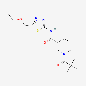 1-(2,2-dimethylpropanoyl)-N-[5-(ethoxymethyl)-1,3,4-thiadiazol-2-yl]piperidine-3-carboxamide