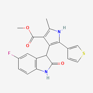 molecular formula C19H15FN2O3S B14958022 methyl 4-(5-fluoro-2-oxo-2,3-dihydro-1H-indol-3-yl)-2-methyl-5-(3-thienyl)-1H-pyrrole-3-carboxylate 