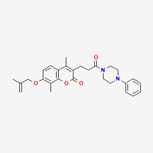 molecular formula C28H32N2O4 B14958053 4,8-dimethyl-7-[(2-methylallyl)oxy]-3-[3-oxo-3-(4-phenylpiperazino)propyl]-2H-chromen-2-one 