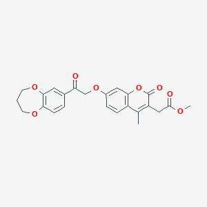 molecular formula C24H22O8 B14958080 methyl {7-[2-(3,4-dihydro-2H-1,5-benzodioxepin-7-yl)-2-oxoethoxy]-4-methyl-2-oxo-2H-chromen-3-yl}acetate 