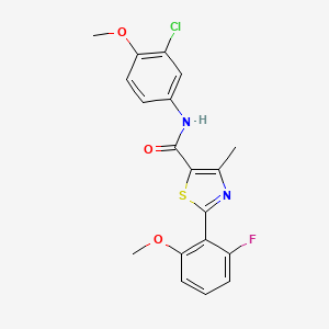 N-(3-chloro-4-methoxyphenyl)-2-(2-fluoro-6-methoxyphenyl)-4-methyl-1,3-thiazole-5-carboxamide