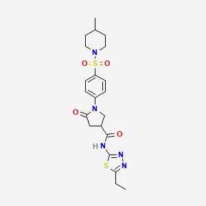 N-(5-ethyl-1,3,4-thiadiazol-2-yl)-1-{4-[(4-methylpiperidin-1-yl)sulfonyl]phenyl}-5-oxopyrrolidine-3-carboxamide