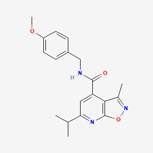 molecular formula C19H21N3O3 B14958120 6-isopropyl-N-(4-methoxybenzyl)-3-methylisoxazolo[5,4-b]pyridine-4-carboxamide 