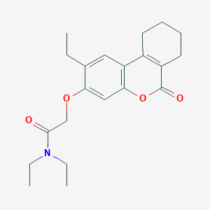 molecular formula C21H27NO4 B14958161 N,N-diethyl-2-[(2-ethyl-6-oxo-7,8,9,10-tetrahydro-6H-benzo[c]chromen-3-yl)oxy]acetamide 