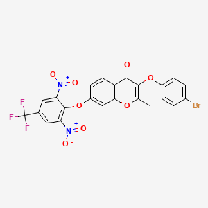 molecular formula C23H12BrF3N2O8 B14958169 3-(4-bromophenoxy)-7-[2,6-dinitro-4-(trifluoromethyl)phenoxy]-2-methyl-4H-chromen-4-one 