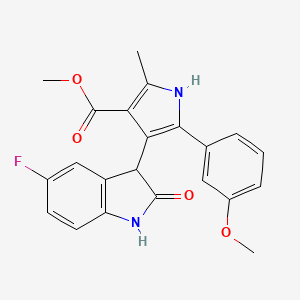 molecular formula C22H19FN2O4 B14958180 methyl 4-(5-fluoro-2-oxo-2,3-dihydro-1H-indol-3-yl)-5-(3-methoxyphenyl)-2-methyl-1H-pyrrole-3-carboxylate 