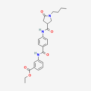 molecular formula C25H29N3O5 B14958202 Ethyl 3-{[(4-{[(1-butyl-5-oxopyrrolidin-3-yl)carbonyl]amino}phenyl)carbonyl]amino}benzoate 