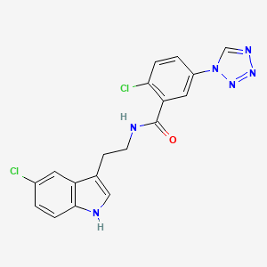 2-chloro-N-[2-(5-chloro-1H-indol-3-yl)ethyl]-5-(1H-tetrazol-1-yl)benzamide