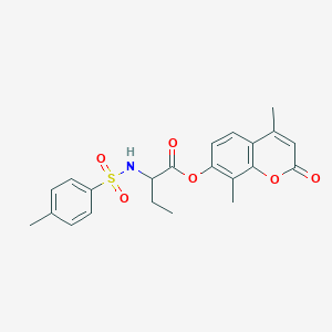 4,8-dimethyl-2-oxo-2H-chromen-7-yl 2-{[(4-methylphenyl)sulfonyl]amino}butanoate