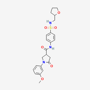 molecular formula C23H27N3O6S B14958223 1-(3-methoxyphenyl)-5-oxo-N-{4-[(tetrahydrofuran-2-ylmethyl)sulfamoyl]phenyl}pyrrolidine-3-carboxamide 