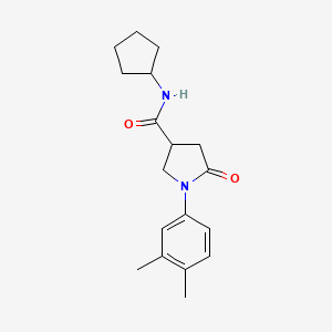 molecular formula C18H24N2O2 B14958238 N-cyclopentyl-1-(3,4-dimethylphenyl)-5-oxopyrrolidine-3-carboxamide 