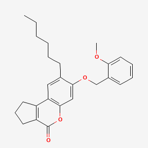 molecular formula C26H30O4 B14958240 8-hexyl-7-[(2-methoxybenzyl)oxy]-2,3-dihydrocyclopenta[c]chromen-4(1H)-one 