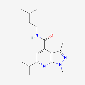 molecular formula C17H26N4O B14958249 N-isopentyl-6-isopropyl-1,3-dimethyl-1H-pyrazolo[3,4-b]pyridine-4-carboxamide 