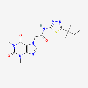 2-(1,3-dimethyl-2,6-dioxo-1,2,3,6-tetrahydro-7H-purin-7-yl)-N-[5-(2-methylbutan-2-yl)-1,3,4-thiadiazol-2-yl]acetamide