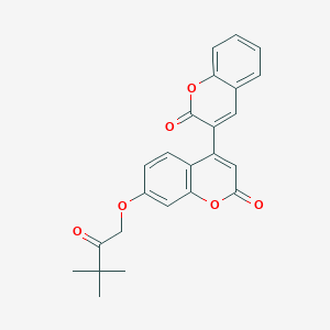 molecular formula C24H20O6 B14958285 7-(3,3-dimethyl-2-oxobutoxy)-4-(2-oxo-2H-chromen-3-yl)-2H-chromen-2-one 