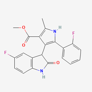 molecular formula C21H16F2N2O3 B14958305 methyl 4-(5-fluoro-2-oxo-2,3-dihydro-1H-indol-3-yl)-5-(2-fluorophenyl)-2-methyl-1H-pyrrole-3-carboxylate 