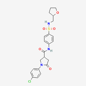 1-(4-chlorophenyl)-5-oxo-N-{4-[(tetrahydrofuran-2-ylmethyl)sulfamoyl]phenyl}pyrrolidine-3-carboxamide