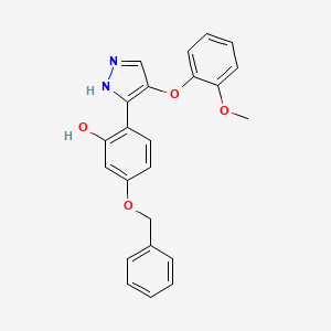 molecular formula C23H20N2O4 B14958336 5-(benzyloxy)-2-[4-(2-methoxyphenoxy)-1H-pyrazol-3-yl]phenol 