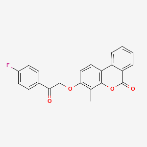 molecular formula C22H15FO4 B14958379 3-[2-(4-fluorophenyl)-2-oxoethoxy]-4-methyl-6H-benzo[c]chromen-6-one 