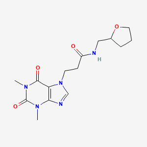 3-(1,3-dimethyl-2,6-dioxo-1,2,3,6-tetrahydro-7H-purin-7-yl)-N-(tetrahydrofuran-2-ylmethyl)propanamide