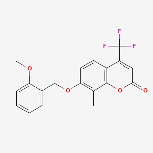 7-[(2-methoxybenzyl)oxy]-8-methyl-4-(trifluoromethyl)-2H-chromen-2-one