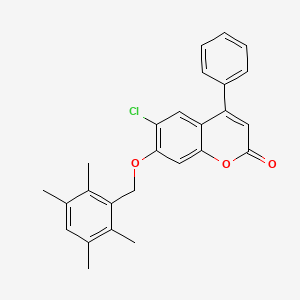 molecular formula C26H23ClO3 B14958397 6-chloro-4-phenyl-7-[(2,3,5,6-tetramethylbenzyl)oxy]-2H-chromen-2-one 