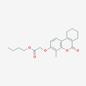 molecular formula C20H24O5 B14958405 butyl [(4-methyl-6-oxo-7,8,9,10-tetrahydro-6H-benzo[c]chromen-3-yl)oxy]acetate 