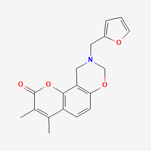 molecular formula C18H17NO4 B14958416 9-(2-furylmethyl)-3,4-dimethyl-9,10-dihydro-2H,8H-chromeno[8,7-e][1,3]oxazin-2-one 