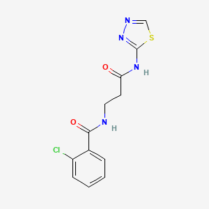 molecular formula C12H11ClN4O2S B14958432 3-[(2-chlorophenyl)formamido]-N-(1,3,4-thiadiazol-2-yl)propanamide 